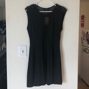 Sleeveless Dress w/ Studded Shoulders
